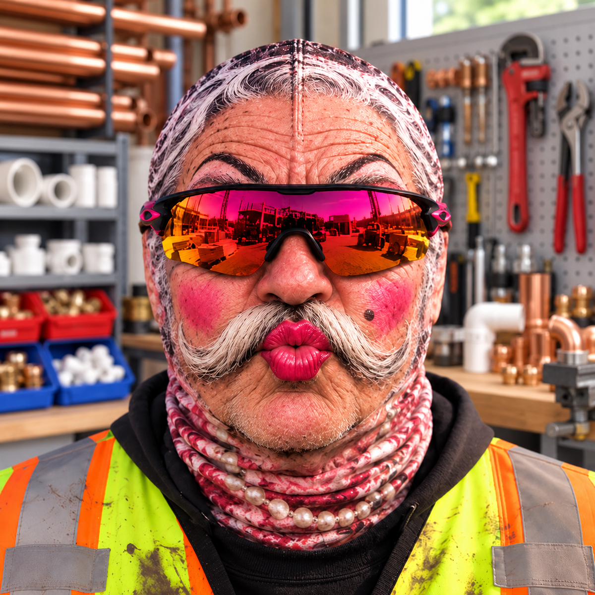 Plumber funny face balaclava - Style 7