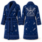 Personalized Plumber Bathrobe - Night Shift blue front and back view