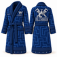 Personalized Plumber Bathrobe - Signature Silhouette blue front and back view