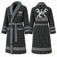 Personalized Plumber Bathrobe - Signature Silhouette slate front and back view