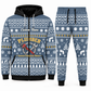 plumber blue-gray Winter Snowflake full-zip hoodie and jogger combo with Custom Name and Custom Company Name
