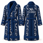 Personalized Plumber Bathrobe - Workbench Stripes blue front and back view