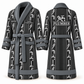 Personalized Plumber Bathrobe - Workbench Stripes slate front and back view