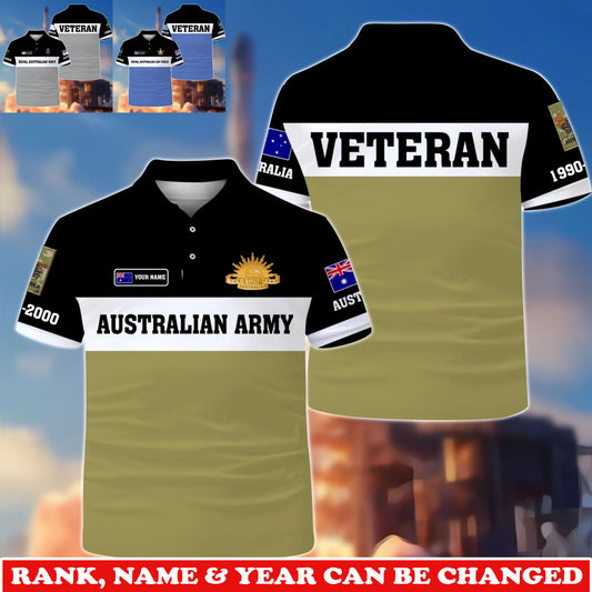 Personalized Australia Soldier/Veteran Camo with Rank, Name and Year T-Shirt All Over Printed - 1775606401
