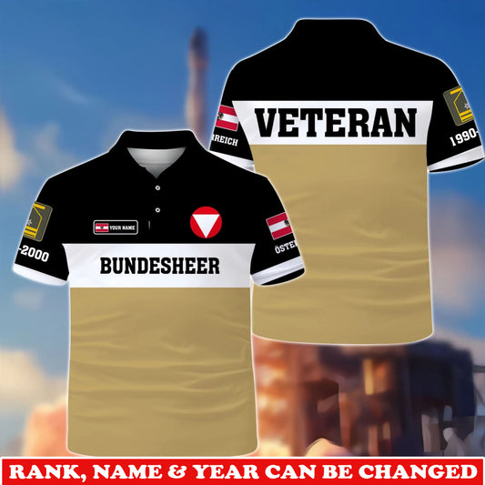 Personalized Austria Soldier/Veteran Camo with Rank and Name T-Shirt All Over Printed - 1775606401