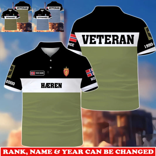 Personalized Norway Soldier/Veteran Camo with Rank, Name and Year T-Shirt All Over Printed - 1775606401