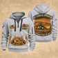 627 Twin-Engine Scraper Operator quarter zip hoodie in Light Grey, front and back views, sample YOUR NAME and SINCE 2000 artwork