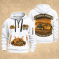 627 Twin-Engine Scraper Operator quarter zip hoodie in White, front and back views, sample YOUR NAME and SINCE 2000 artwork