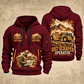657 Twin-Engine Scraper Operator quarter zip hoodie in Wine Red, front and back views, sample YOUR NAME and SINCE 2000 artwork