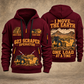 623 Elevating Scraper Operator quarter zip hoodie in Wine Red, front and back views, sample YOUR NAME and SINCE 2000 artwork