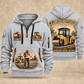 CB10 Tandem Roller Operator quarter zip hoodie in Light Grey, front and back views, sample YOUR NAME and SINCE 2000 artwork