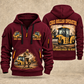 CB10 Tandem Roller Operator quarter zip hoodie in Wine Red, front and back views, sample YOUR NAME and SINCE 2000 artwork
