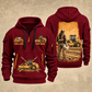 CS12 Soil Compactor Operator quarter zip hoodie in Wine Red, front and back views, sample YOUR NAME and SINCE 2000 artwork