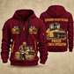 CW34 Pneumatic Roller Operator quarter zip hoodie in Wine Red, front and back views, sample YOUR NAME and SINCE 2000 artwork