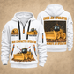 826 Landfill Compactor Operator quarter zip hoodie in White, front and back views, sample YOUR NAME and SINCE 2000 artwork
