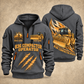 836 Landfill Compactor Operator quarter zip hoodie in Gray, front and back views, sample YOUR NAME and SINCE 2000 artwork