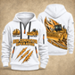 836 Landfill Compactor Operator quarter zip hoodie in White, front and back views, sample YOUR NAME and SINCE 2000 artwork