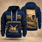 SUPER 700i Asphalt Paver Operator quarter zip hoodie in Navy, front and back views, sample YOUR NAME and SINCE 2000 artwork