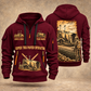 SUPER 700i Asphalt Paver Operator quarter zip hoodie in Wine Red, front and back views, sample YOUR NAME and SINCE 2000 artwork