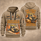 SUPER 1700-3i Asphalt Paver Operator quarter zip hoodie in Khaki, front and back views, sample YOUR NAME and SINCE 2000 artwork