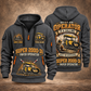 SUPER 2000-3i Asphalt Paver Operator quarter zip hoodie in Gray, front and back views, sample YOUR NAME and SINCE 2000 artwork
