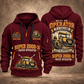 SUPER 2000-3i Asphalt Paver Operator quarter zip hoodie in Wine Red, front and back views, sample YOUR NAME and SINCE 2000 artwork