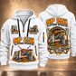 SP 25i Concrete Slipform Paver Operator quarter zip hoodie in White, front and back views, sample YOUR NAME and SINCE 2000 artwork