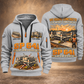 SP 64i Concrete Slipform Paver Operator quarter zip hoodie in Light Grey, front and back views, sample YOUR NAME and SINCE 2000 artwork
