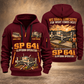 SP 64i Concrete Slipform Paver Operator quarter zip hoodie in Wine Red, front and back views, sample YOUR NAME and SINCE 2000 artwork