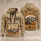 SP 94i Concrete Slipform Paver Operator quarter zip hoodie in Khaki, front and back views, sample YOUR NAME and SINCE 2000 artwork