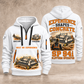 SP 94i Concrete Slipform Paver Operator quarter zip hoodie in White, front and back views, sample YOUR NAME and SINCE 2000 artwork