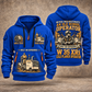 W 35 XRi Cold Planer Operator quarter zip hoodie in Blue, front and back views, sample YOUR NAME and SINCE 2000 artwork