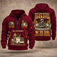 W 35 XRi Cold Planer Operator quarter zip hoodie in Wine Red, front and back views, sample YOUR NAME and SINCE 2000 artwork