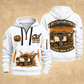 W 200 Fi Cold Planer Operator quarter zip hoodie in White, front and back views, sample YOUR NAME and SINCE 2000 artwork