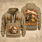 RM400 Road Reclaimer Operator quarter zip hoodie in Khaki, front and back views, sample YOUR NAME and SINCE 2000 artwork