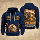 RM400 Road Reclaimer Operator quarter zip hoodie in Navy, front and back views, sample YOUR NAME and SINCE 2000 artwork