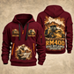 RM400 Road Reclaimer Operator quarter zip hoodie in Wine Red, front and back views, sample YOUR NAME and SINCE 2000 artwork