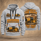 RM500B Road Reclaimer Operator quarter zip hoodie in Light Grey, front and back views, sample YOUR NAME and SINCE 2000 artwork