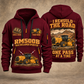 RM500B Road Reclaimer Operator quarter zip hoodie in Wine Red, front and back views, sample YOUR NAME and SINCE 2000 artwork