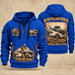 WR 250i Road Reclaimer Operator quarter zip hoodie in Blue, front and back views, sample YOUR NAME and SINCE 2000 artwork