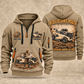 WR 250i Road Reclaimer Operator quarter zip hoodie in Khaki, front and back views, sample YOUR NAME and SINCE 2000 artwork