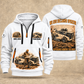 WR 250i Road Reclaimer Operator quarter zip hoodie in White, front and back views, sample YOUR NAME and SINCE 2000 artwork