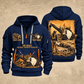 SB-2500 Material Transfer Vehicle Operator quarter zip hoodie in Navy, front and back views, sample YOUR NAME and SINCE 2000 artwork