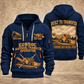 E2850C Material Transfer Vehicle Operator quarter zip hoodie in Navy, front and back views, sample YOUR NAME and SINCE 2000 artwork