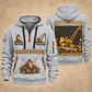 PL61 Pipelayer Operator quarter zip hoodie in Light Grey, front and back views, sample YOUR NAME and SINCE 2000 artwork