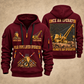 PL61 Pipelayer Operator quarter zip hoodie in Wine Red, front and back views, sample YOUR NAME and SINCE 2000 artwork