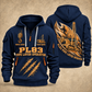 PL83 Pipelayer Operator quarter zip hoodie in Navy, front and back views, sample YOUR NAME and SINCE 2000 artwork
