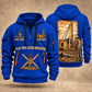 PL87 Pipelayer Operator quarter zip hoodie in Blue, front and back views, sample YOUR NAME and SINCE 2000 artwork