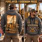 PL87 Pipelayer Operator quarter zip hoodie in Gray, adult lifestyle portrait showing front and back artwork