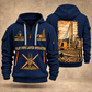 PL87 Pipelayer Operator quarter zip hoodie in Navy, front and back views, sample YOUR NAME and SINCE 2000 artwork
